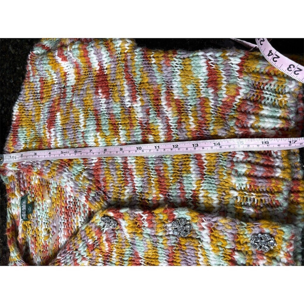 Wild Fable Cardigan Womens XS Multicolor Space Dye Cropped Rhinestone - Picture 10 of 10